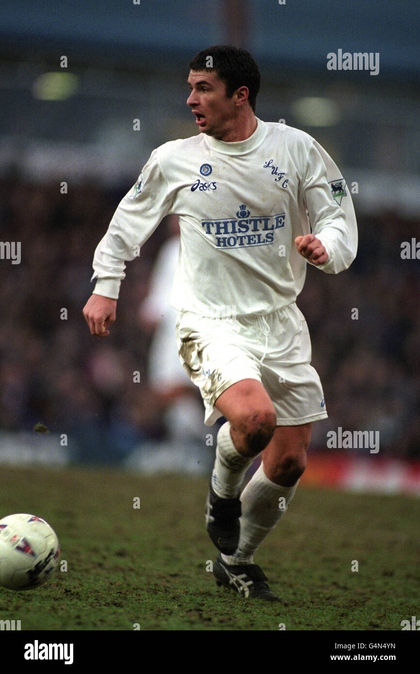 Fußball - FA Carling Premiership - Aston Villa / Leeds United - Villa Park. Gary Speed, Leeds United Stockfoto