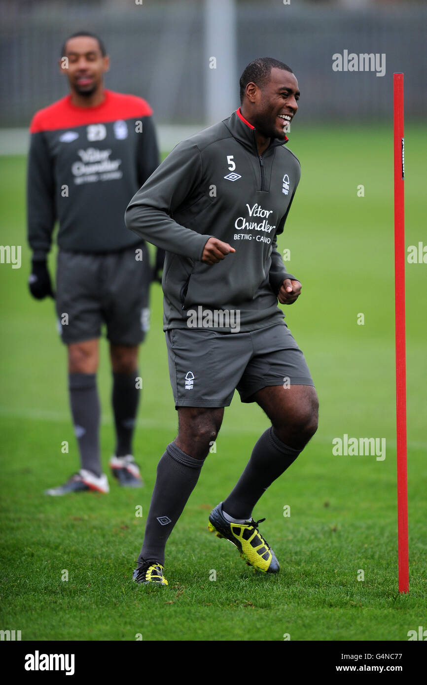 Fußball - npower Football League Championship - Nottingham Forest Training - Wilford Lane Training Ground. Wes Morgan im Nottingham Forest während des Trainings Stockfoto