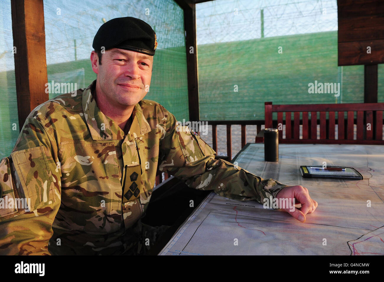Brigadier Patrick Sanders, Kommandant der Task Force Helmand in Lashkar Gah, Afghanistan. Stockfoto