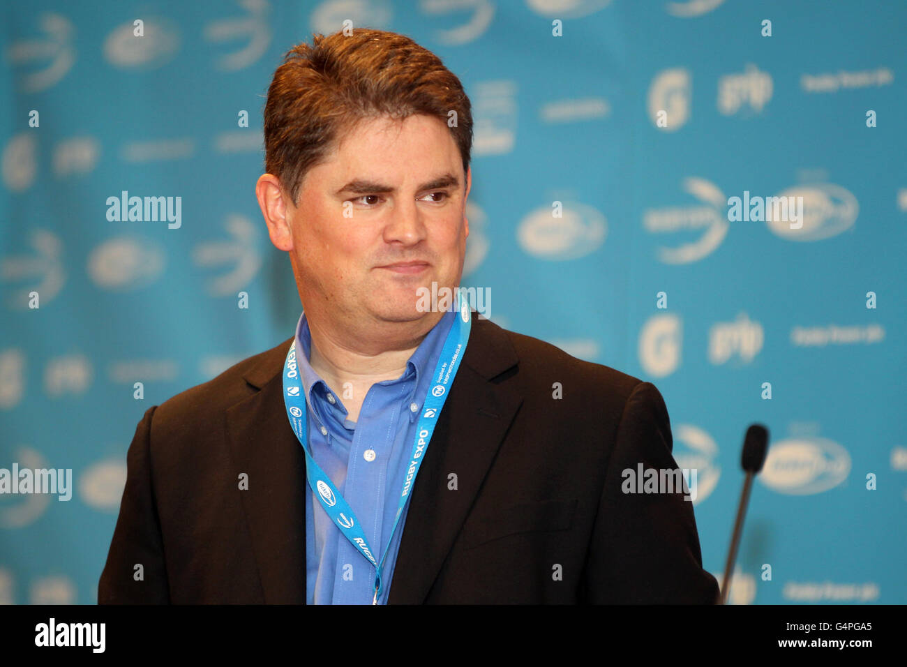 Rugby Expo 2011 - Erster Tag - Twickenham. Paul Kimberley von der RFL hält einen Vortrag Stockfoto