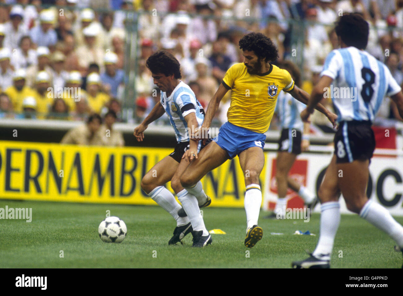 Fußball - World Cup Spanien 1982 - Gruppe C - Brasilien V Argentinien - Sarria Stadion Barcelona Stockfoto
