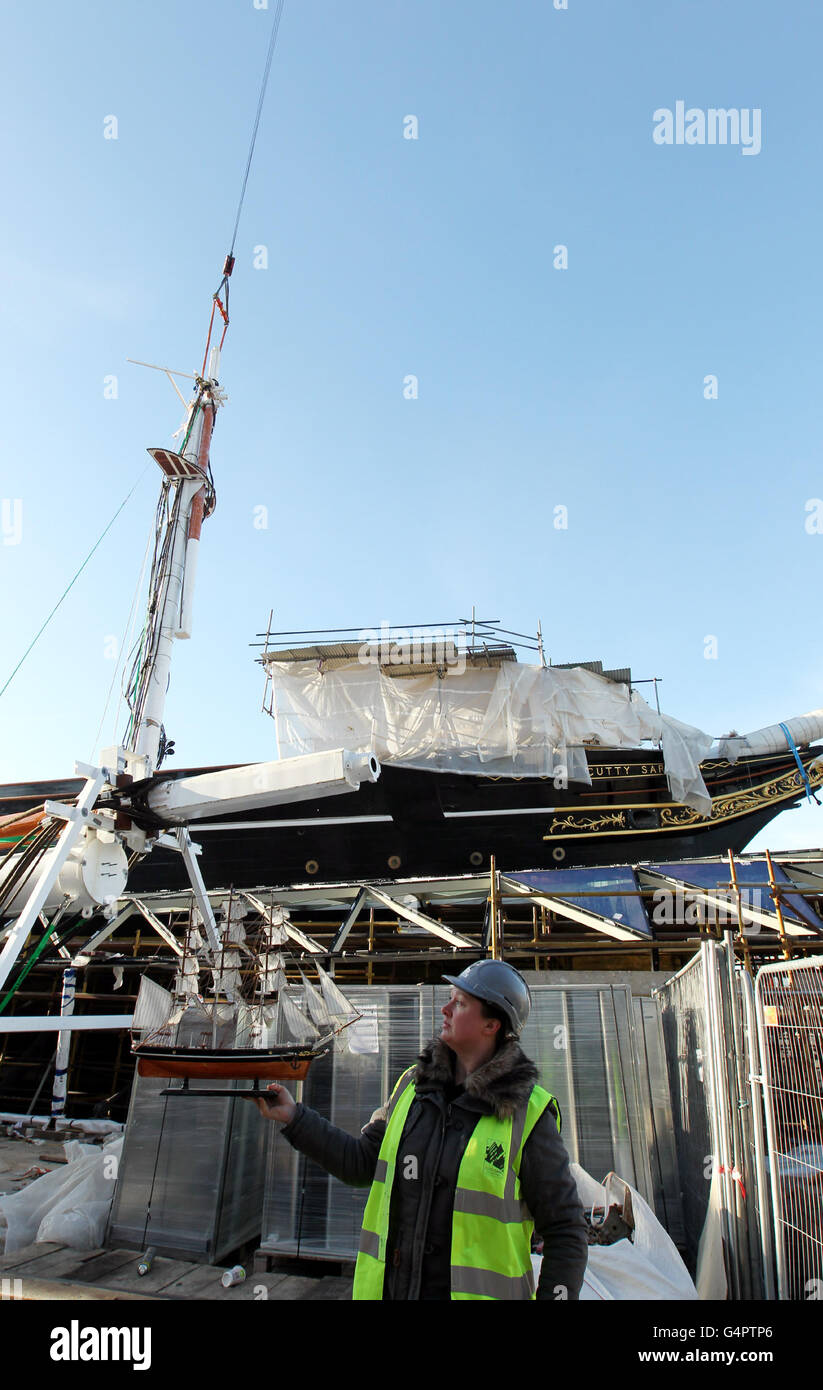 Cutty Sark Restaurierung Stockfoto