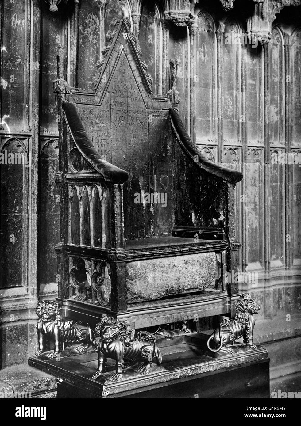 Bräuche und Traditionen - der Stein von Scone - Westminster Abbey Stockfoto