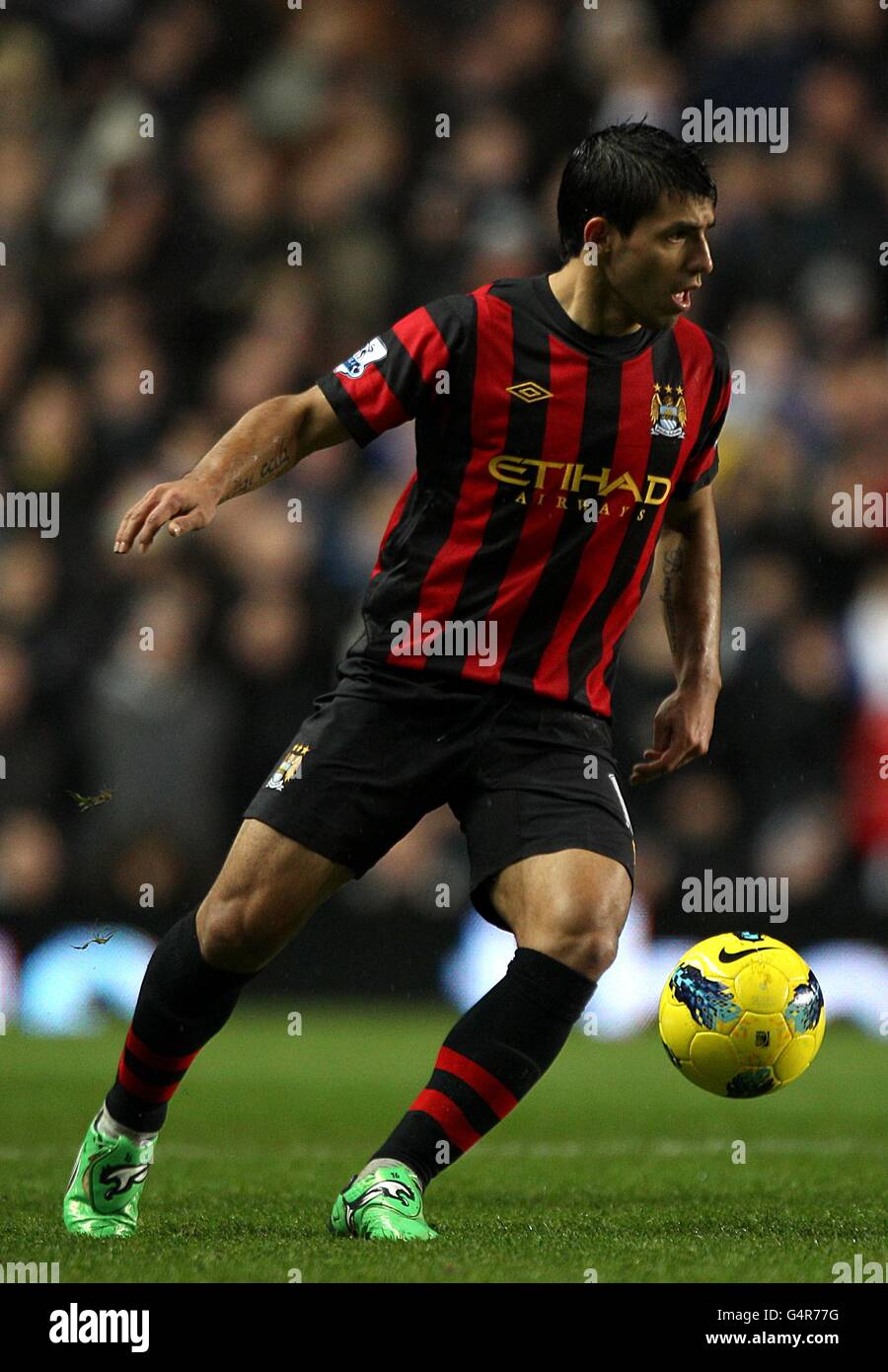 Fußball - Barclays Premier League - Chelsea / Manchester City - Stamford Bridge. Sergio Aguero, Manchester City Stockfoto