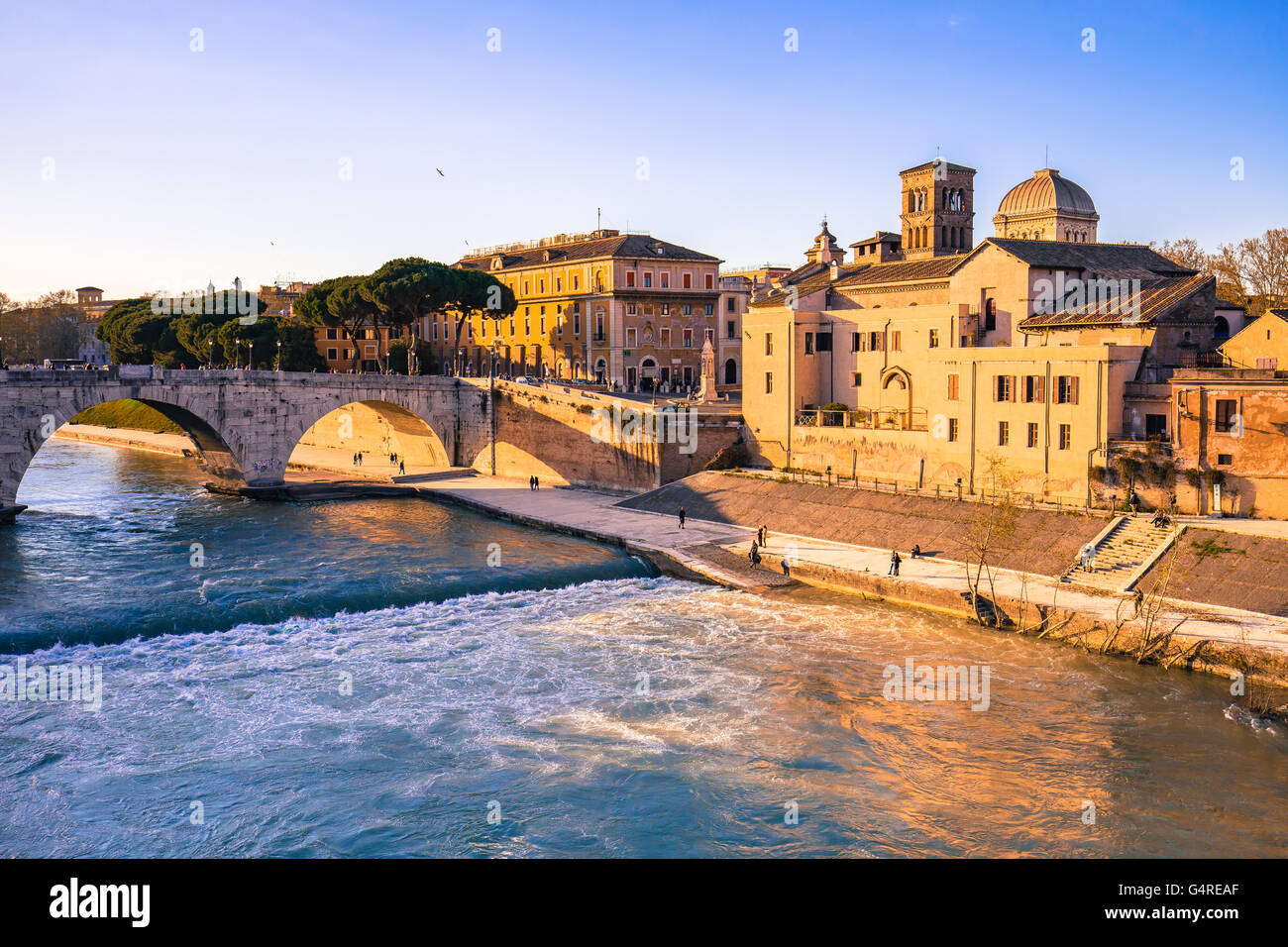 Alte Gebäude in Rom Skyline der Stadt. Stockfoto