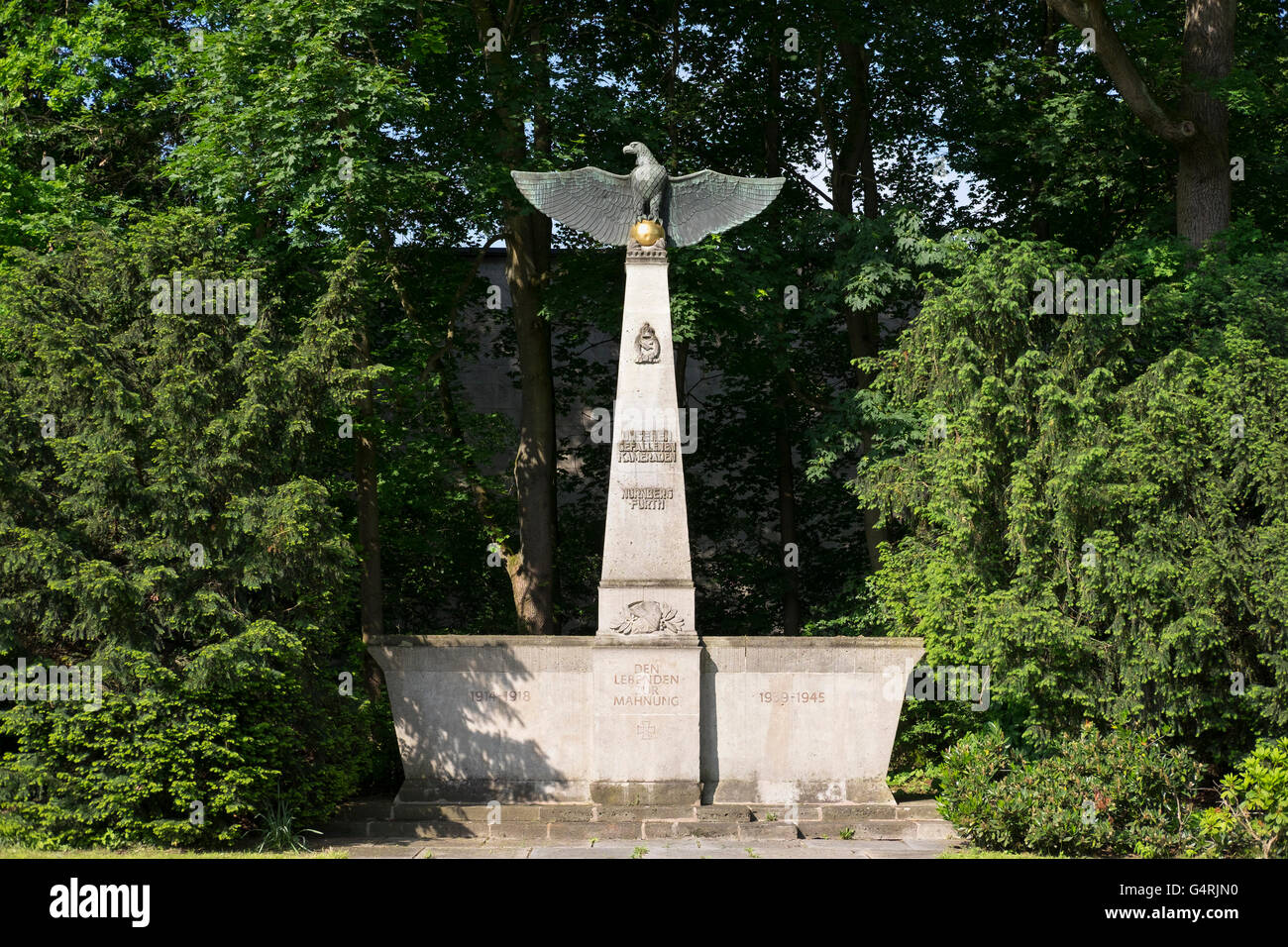 Aviator-Denkmal zur Erinnerung an Piloten Gefallenen des zweiten Weltkriegs, Luitpoldhain, Reichsparteitagsgelände Stockfoto