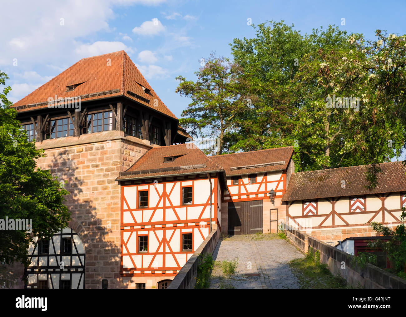 Befestigten Turm Tratzenzwinger, Insel Schütt, Nürnberg, Mittelfranken, Franken, Bayern, Deutschland Stockfoto