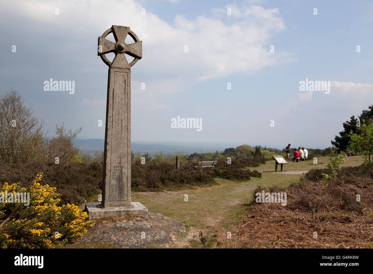 Das keltische Kreuz auf Gibbet Hill, Hindhead, Surrey, England, Vereinigtes Königreich, Europa Stockfoto