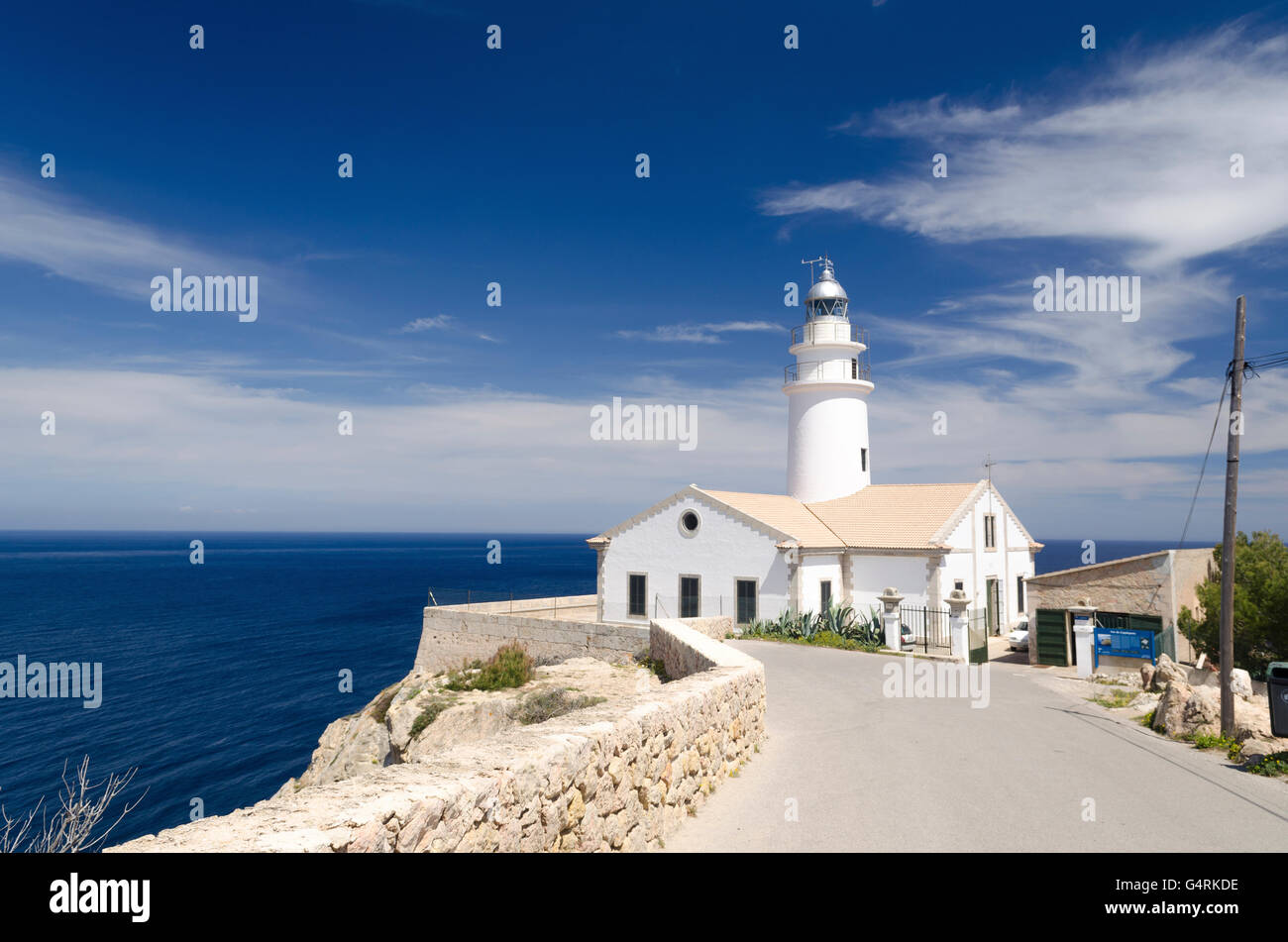 Weit de Capdebera Leuchtturm, Cala Ratjada, Mallorca, Spanien, Europa Stockfoto