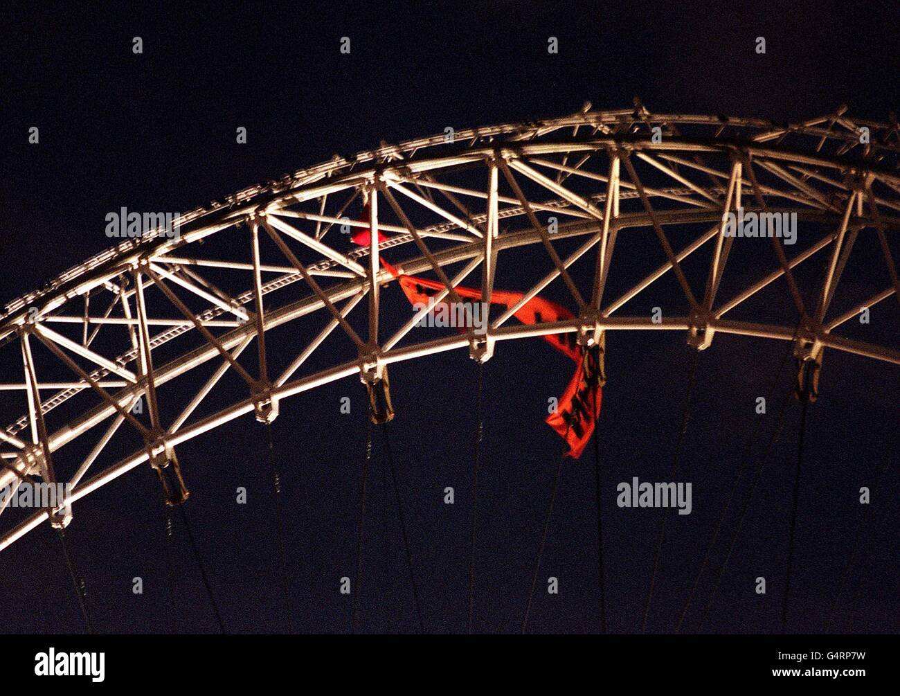 MILLENNIUM Protest/Flagge Stockfoto