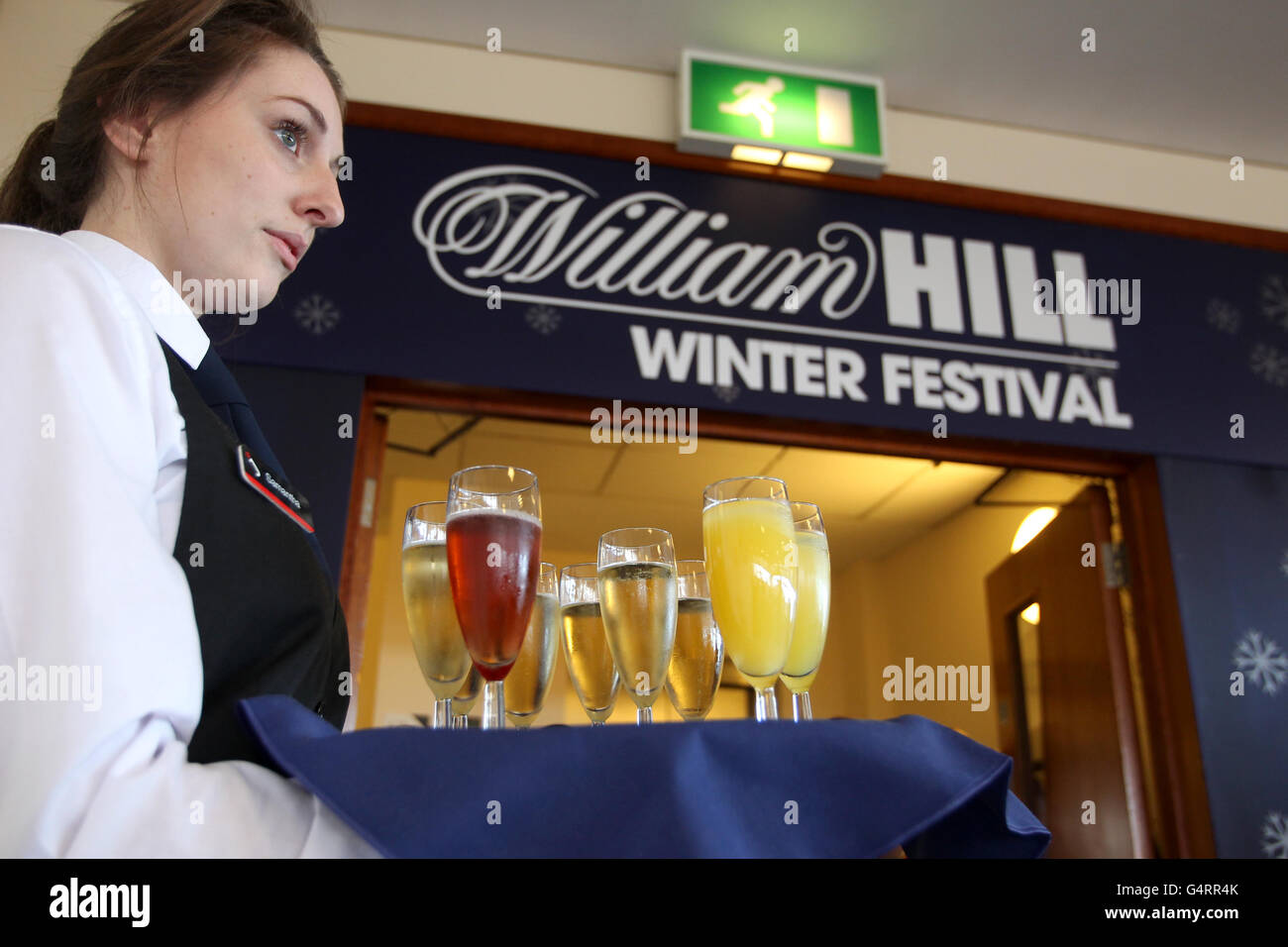 Pferderennen Sie-William Hill Winter Festival 2011 - König George VI Steeple Chase - Kempton Park Stockfoto