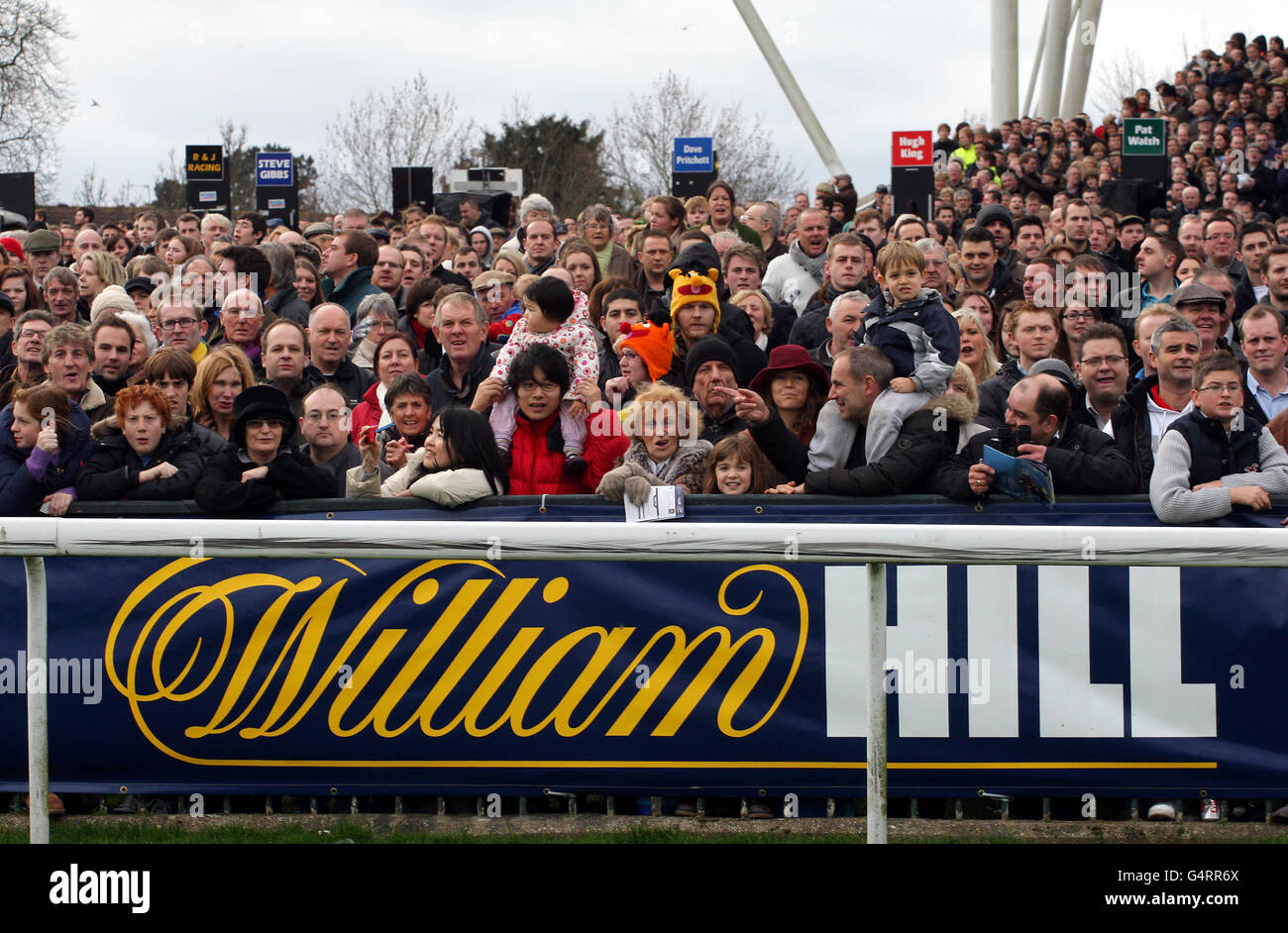 Pferderennen Sie-William Hill Winter Festival 2011 - König George VI Steeple Chase - Kempton Park Stockfoto