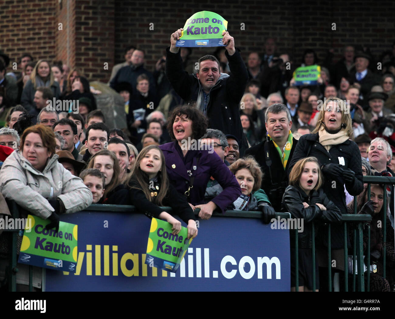 Pferderennen Sie-William Hill Winter Festival 2011 - König George VI Steeple Chase - Kempton Park Stockfoto