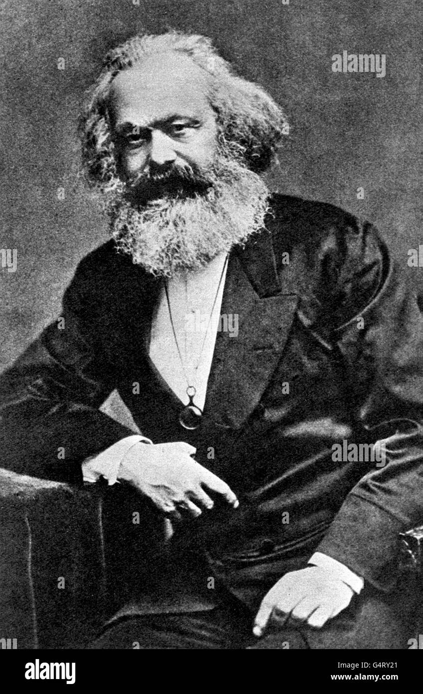 Literatur - Karl Marx (1818 - 1883). Der deutsche Begründer des modernen Kommunismus Karl Marx (1818-1883). Marx schrieb 1848 das "Kommunistische Manifest". Stockfoto