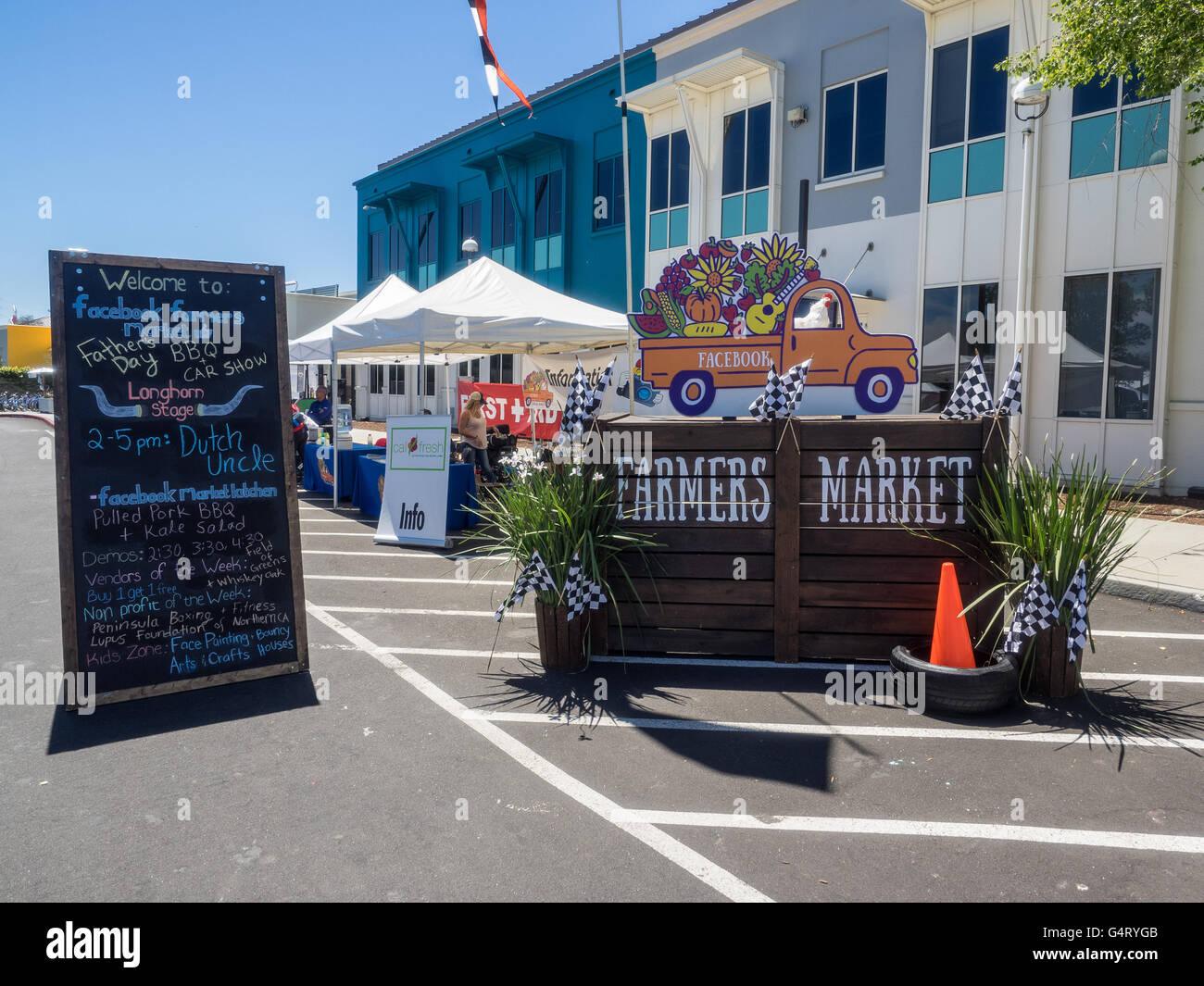 Menlo Park, CA/USA - 18. Juni 2016: Auto-Show und Vatertag BBQ auf Facebook Bauernmarkt in Menlo Park, Kalifornien. Stockfoto