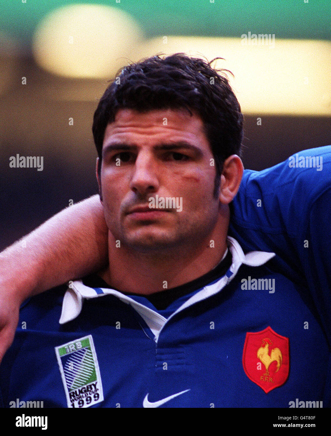 FRANZÖSISCHE WM-MANNSCHAFT. Marc Lievremont vom französischen Rugby-Weltcup-Team. Stockfoto