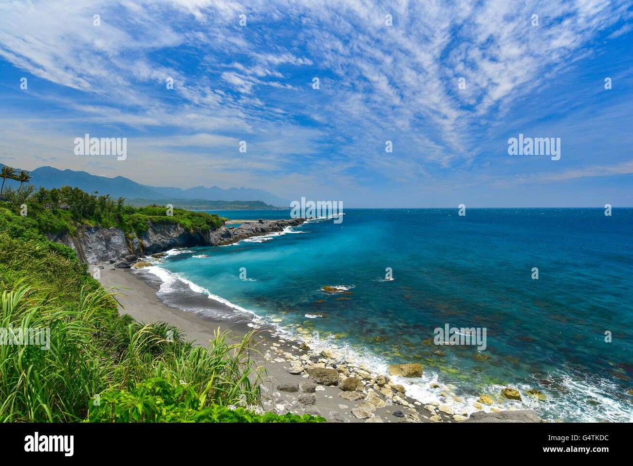 Ostküste Taiwans entlang des Pazifischen Ozeans Stockfoto
