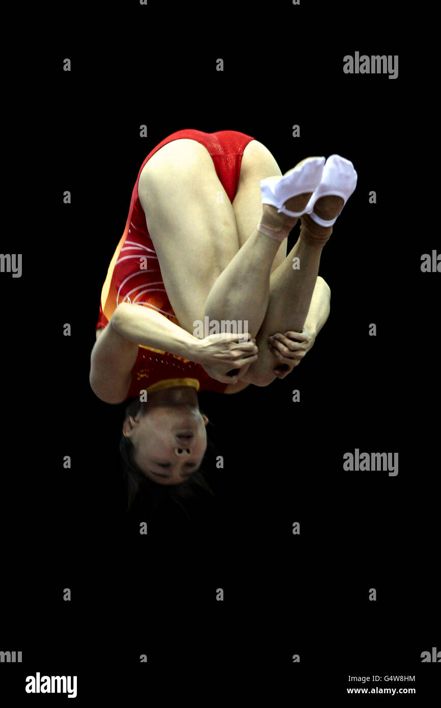 Chinas Wenna He während der Trampolin- und Tumbling-Weltmeisterschaft Stockfoto