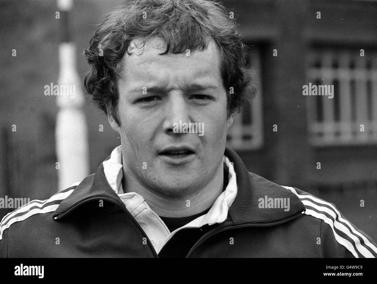 Colin Deans, Shutte der Scottish Rugby Union, spielt auf Vereinsebene für Hawick. Als Spezialist für Kraftstoffeinspritzung im Motorenhandel gewann er 1978 seinen ersten Cap gegen Frankreich. Stockfoto