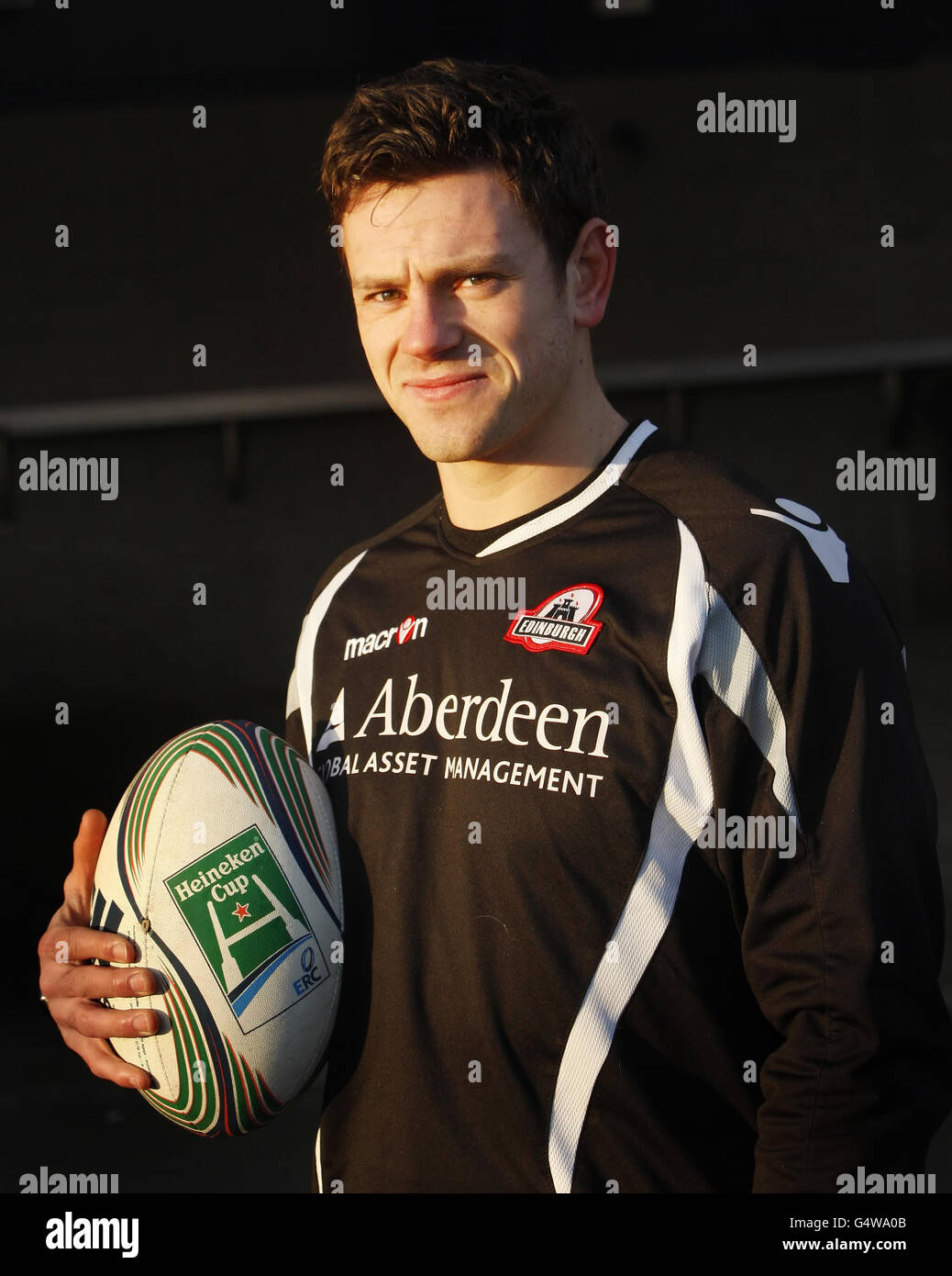 Rugby Union - Edinburgh Pressekonferenz - Muarrayfield. Nick De Luca nach einer Pressekonferenz in Murrayfield, Edinburgh. Stockfoto