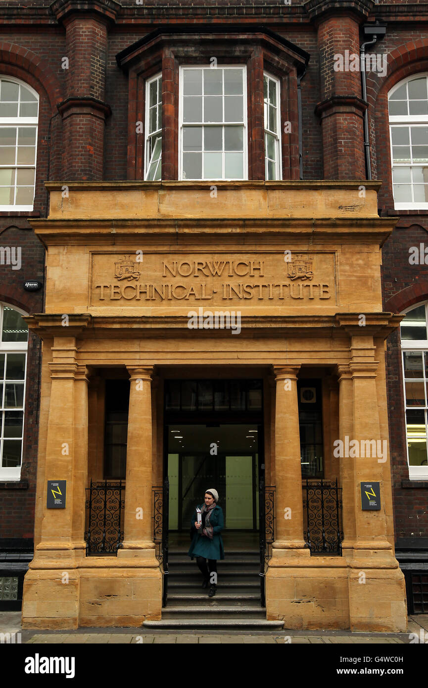 Eine allgemeine Ansicht des Norwich University College of the Arts Stockfoto