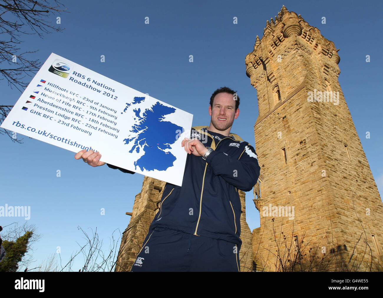 Schottlands Graeme Morrison während einer Fotowand am National Wallace Monument, Stirling. Stockfoto