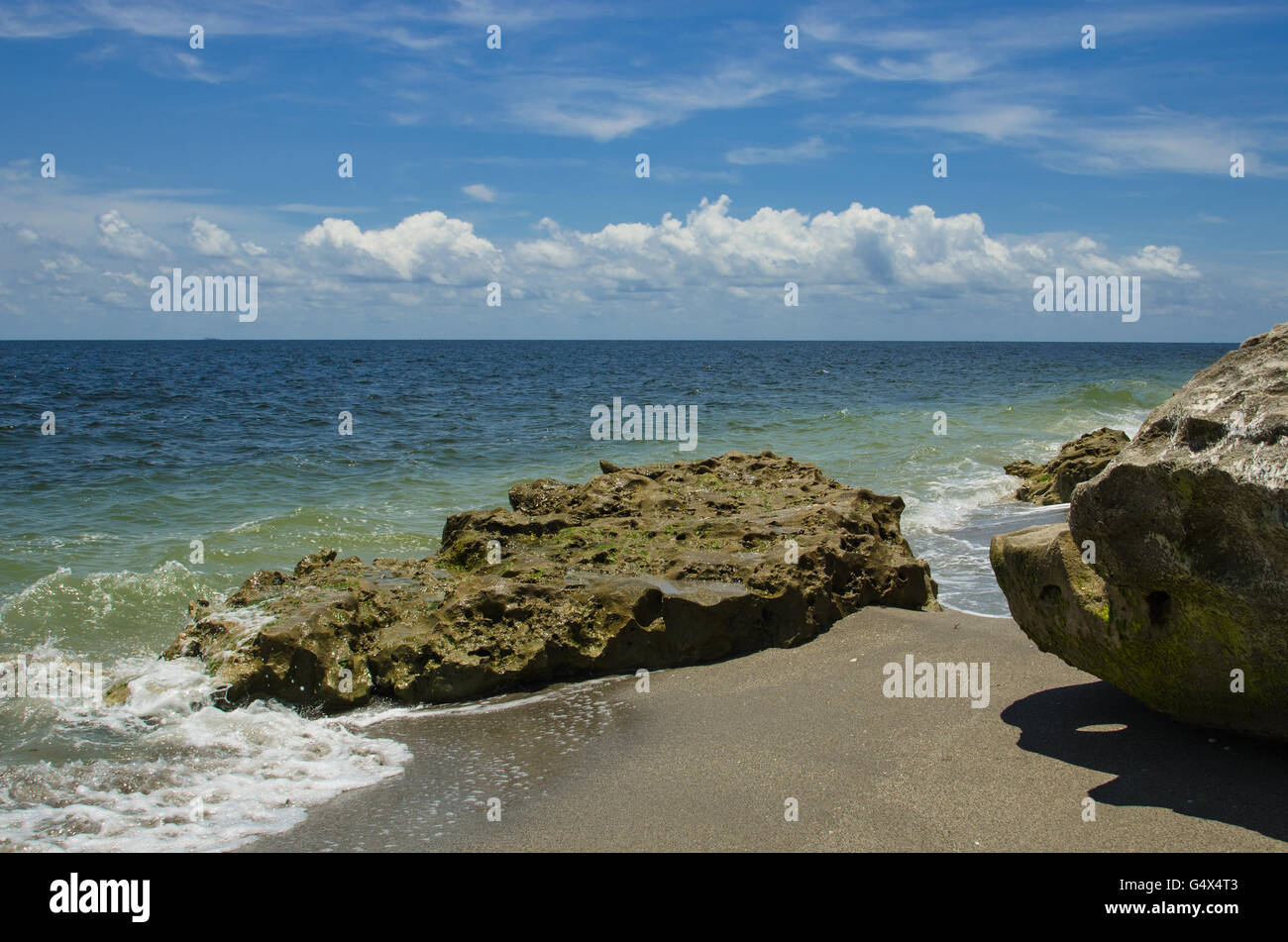 Blowing Rocks Preserve Hobe Sound, Indian River Lagune, Jupiter Beach Florida Stockfoto