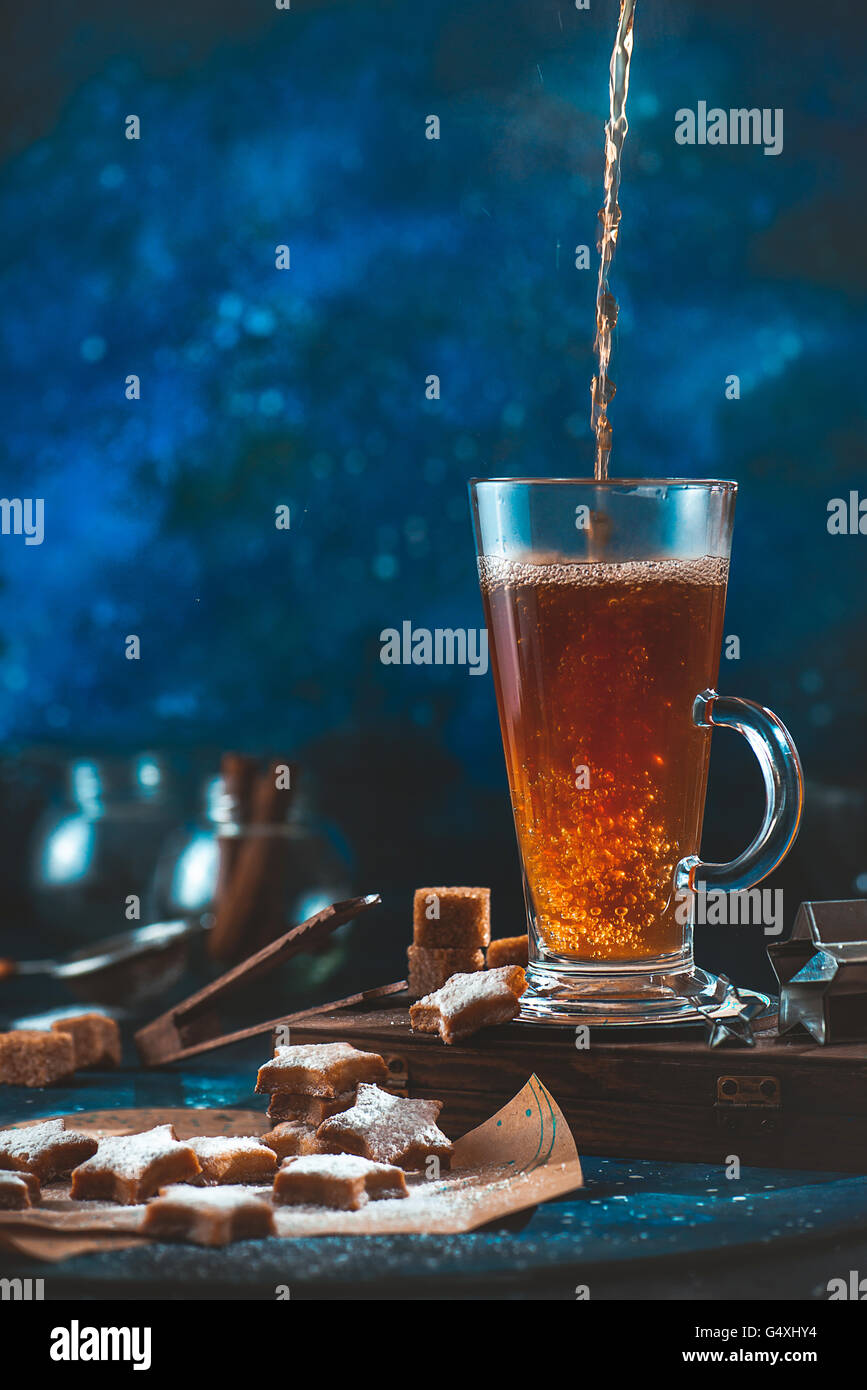 Sternenklare Nacht-Tee Stockfoto