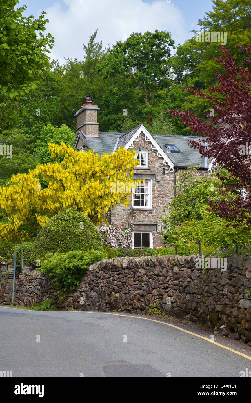 Cumbrian Haus, Grasmere, The Lake District, Cumbria, England. Stockfoto