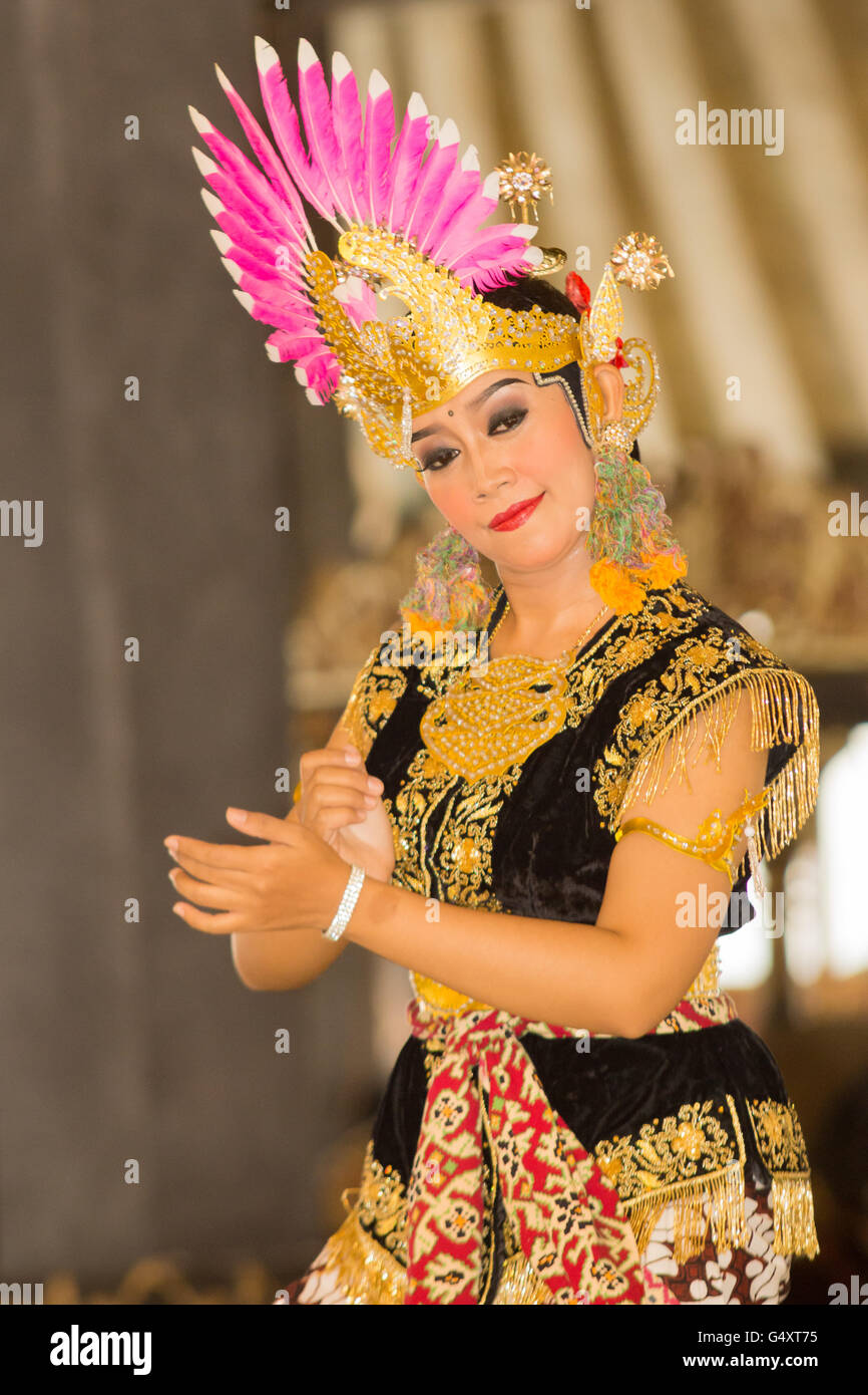 Indonesien, Java, Yogyakarta, traditionelle Tanzaufführung im Sultans-Palast Kraton Stockfoto