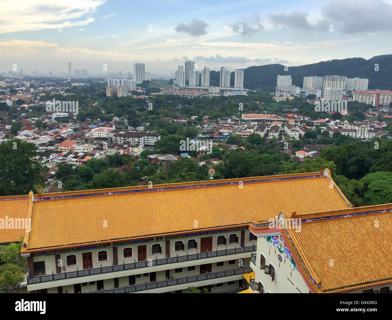 Malaysia, Penang, Georgetown auf Penang von oben Stockfoto
