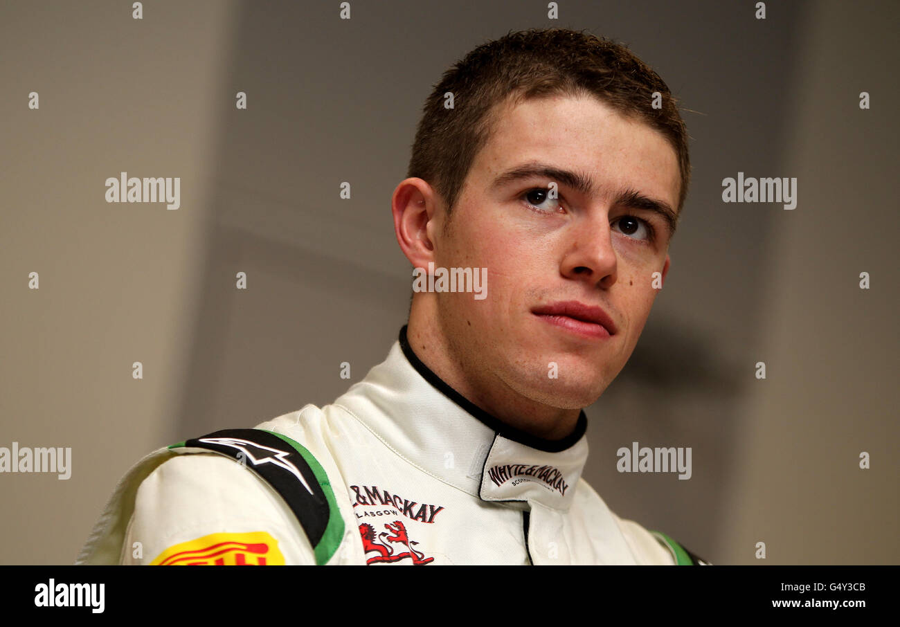 Forcieren Sie Indiens Paul de Resta beim Start der Sahara Force India VJM05 auf Silverstone Circuit, Northamptonshire. Stockfoto