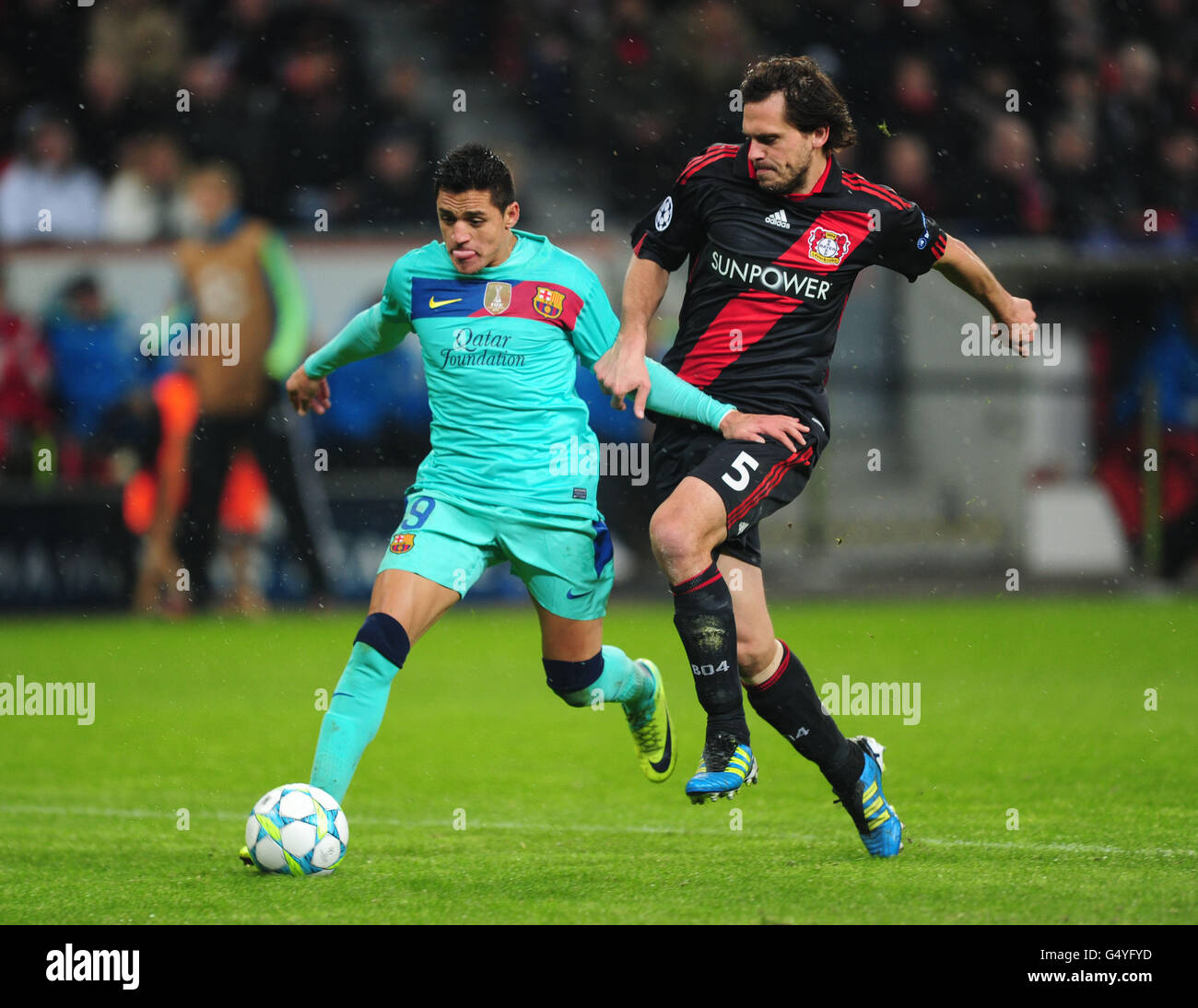 Fußball - UEFA-Champions-League - Runde der letzten 16 - Hinspiel - Bayer Leverkusen V Barcelona - Bay-Arena Stockfoto