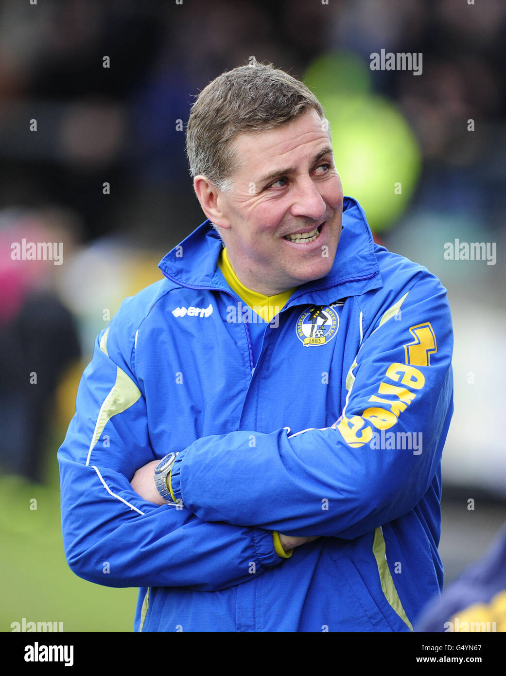 Fußball - npower Football League Two - Bristol Rovers gegen Oxford United - Memorial Stadium. Bristol Rovers-Manager Mark McGhee beim Spiel npower Football League Two im Memorial Stadium, Bristol. Stockfoto