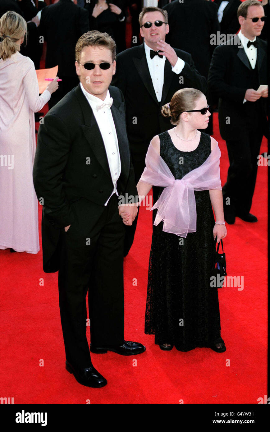 Schauspieler Russell Crowe bei der Ankunft im Shrine Auditorium für die 72. Annual Academy Awards, die Oscars, in Los Angeles. Stockfoto