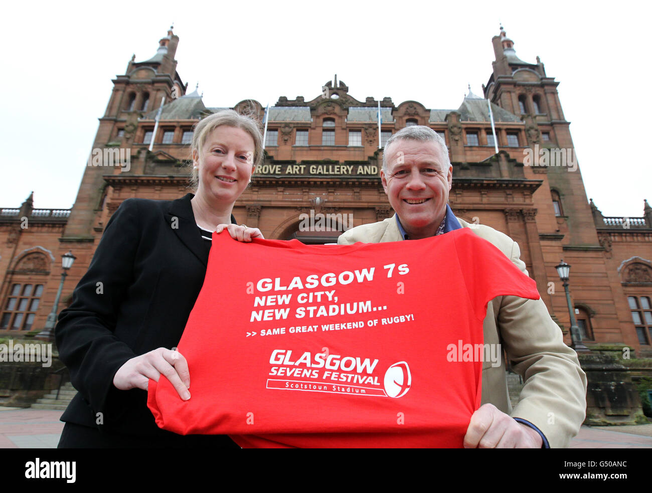 Rugby-Union - Glasgow 7 Freiwilligen Photocall - Kelvingrove Museum Stockfoto