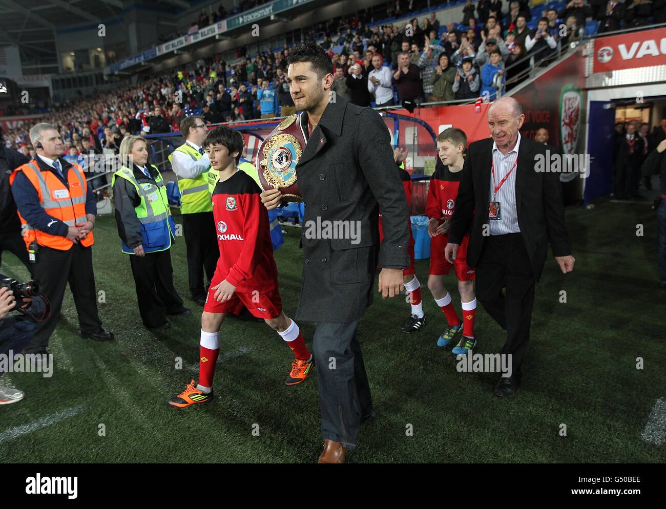 Fußball - internationale Freundschaftsspiele - Gary Speed Memorial Match - Wales V Costa Rica - Cardiff City Stadium Stockfoto