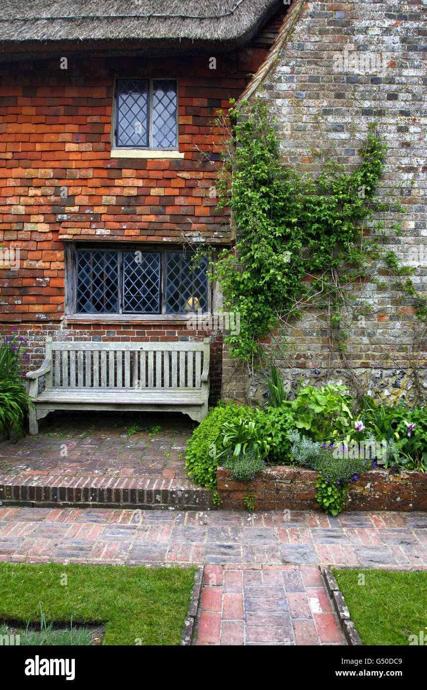 Garten Detail an der Klerus Haus, East Sussex, UK Stockfoto