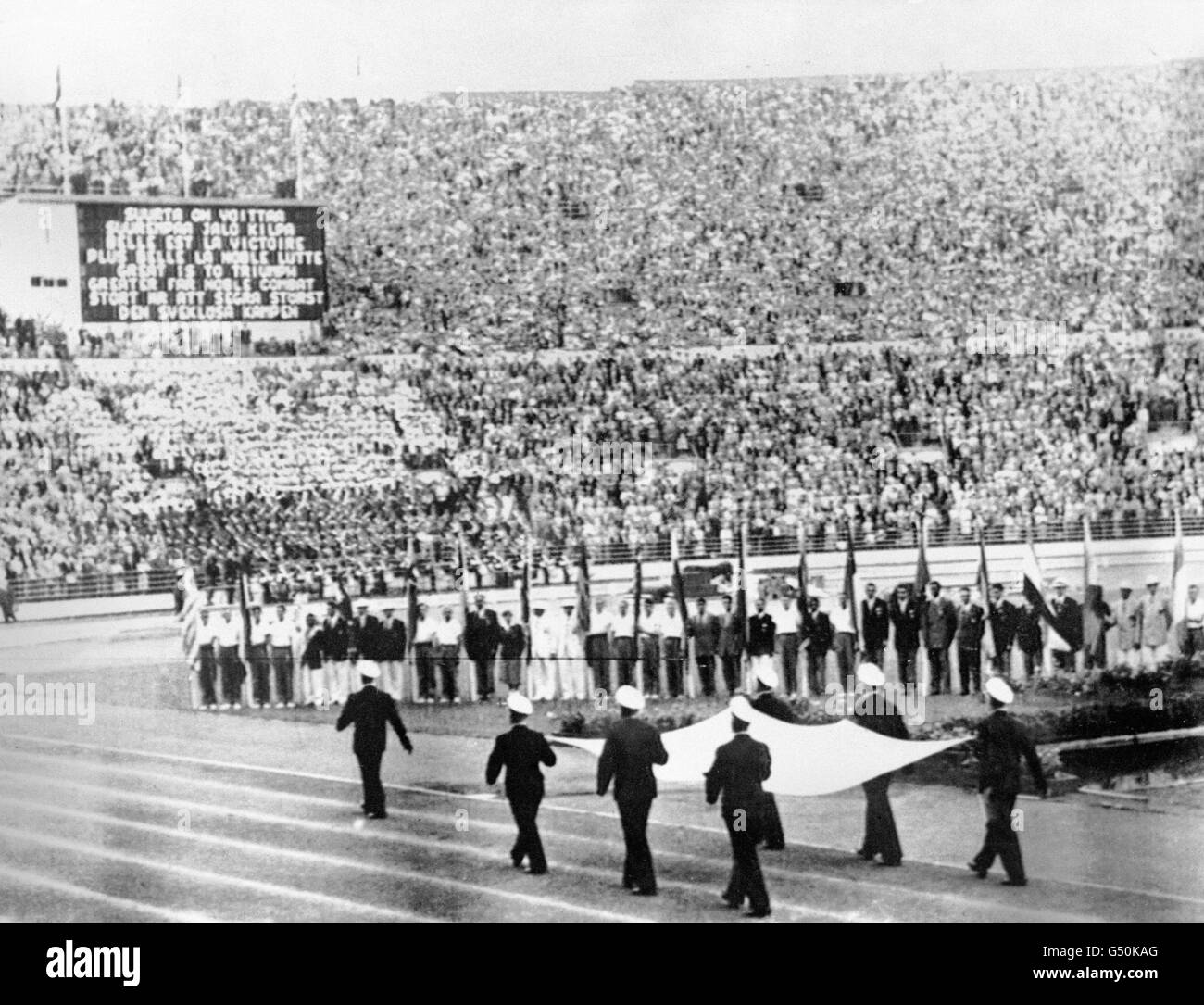 Helsinki Olympia 1952 - Abschlussfeier Stockfoto