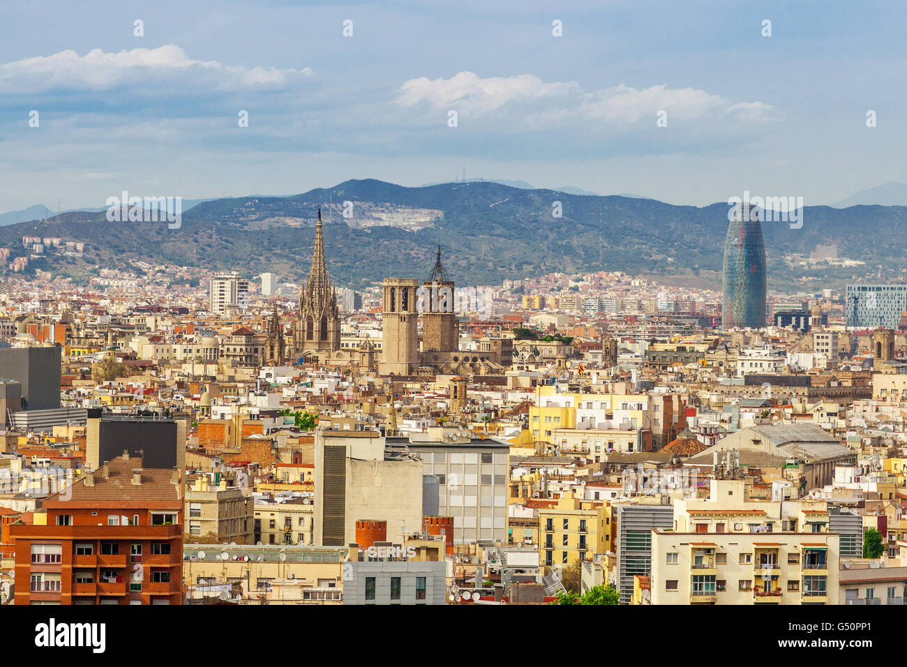 Barcelona Sehenswürdigkeiten, Stadtbild von Barcelona, Katalonien, Spanien. Stockfoto