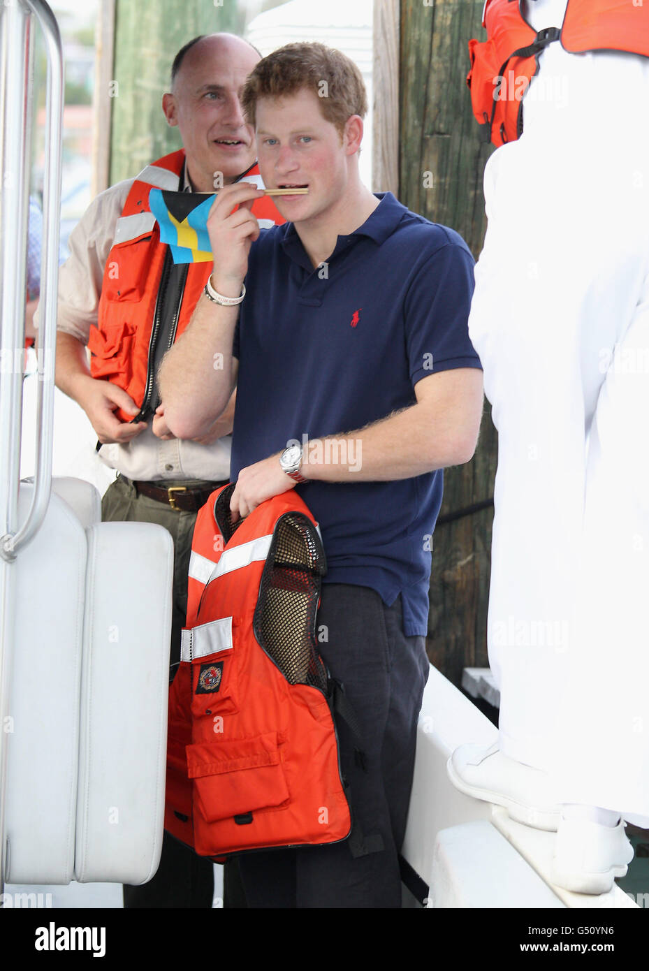 Prinz Harry zu besuchen, auf den Bahamas - Tag eins Stockfoto