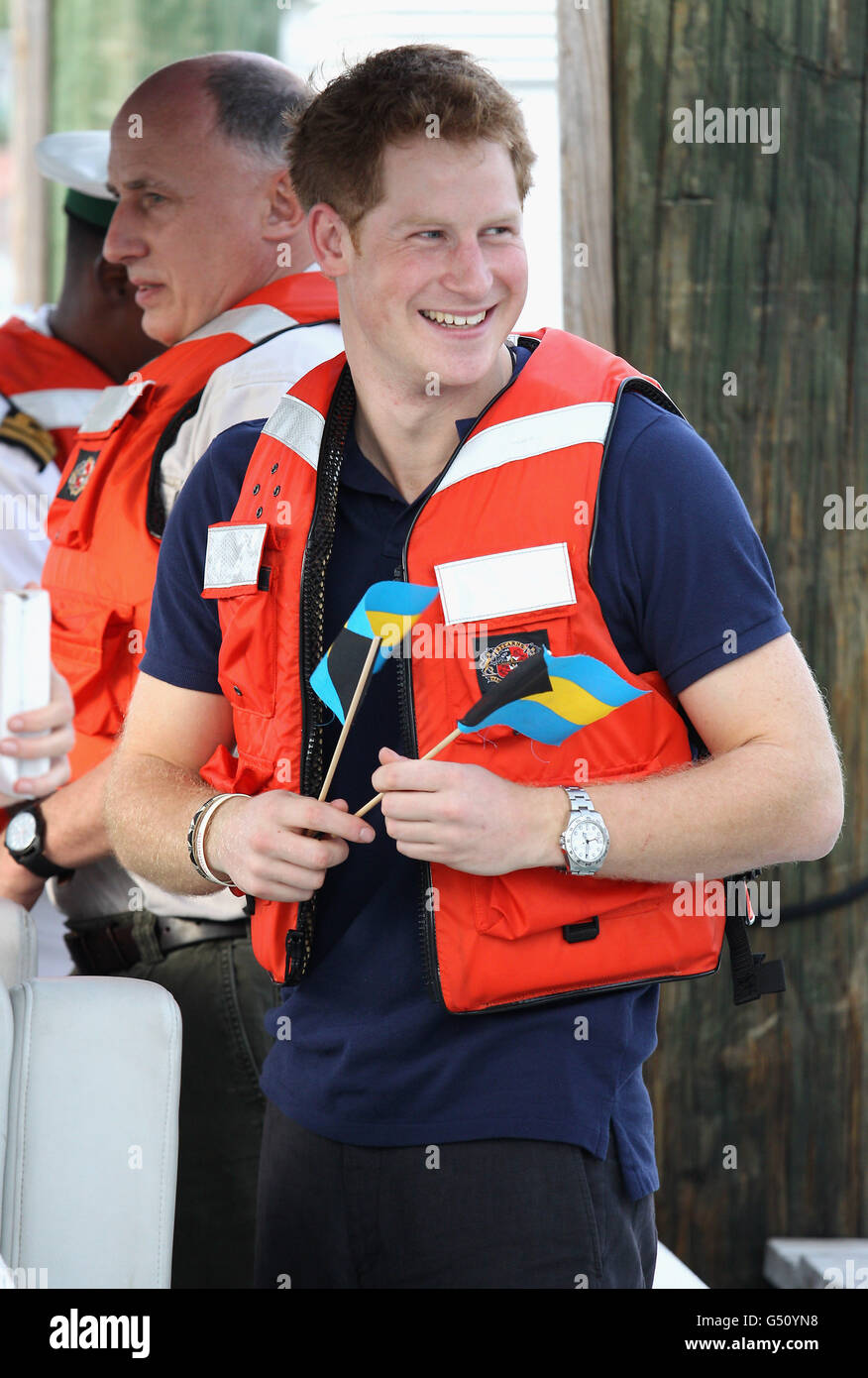 Prinz Harry zu besuchen, auf den Bahamas - Tag eins Stockfoto