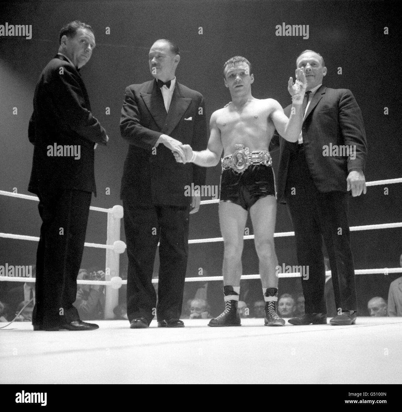 Boxen - British Lightweight Titel - Dave Charnley V Maurice Cullen - Königshalle, Manchester Stockfoto