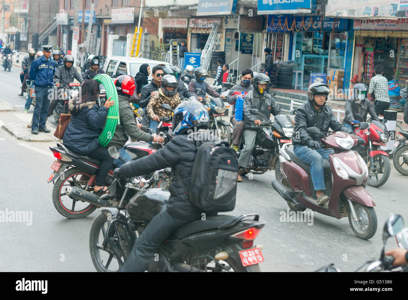 Nepal, Zentralregion, Kathmandu, Verkehr in und um Kathmandu Stockfoto