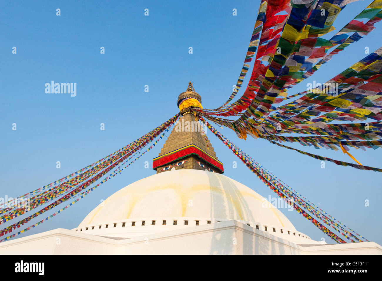 Nepal, Zentralregion, Kathmandu, das wichtigste buddhistische Heiligtum im Kathmandu-Tal, Stupa Bodnath Stockfoto