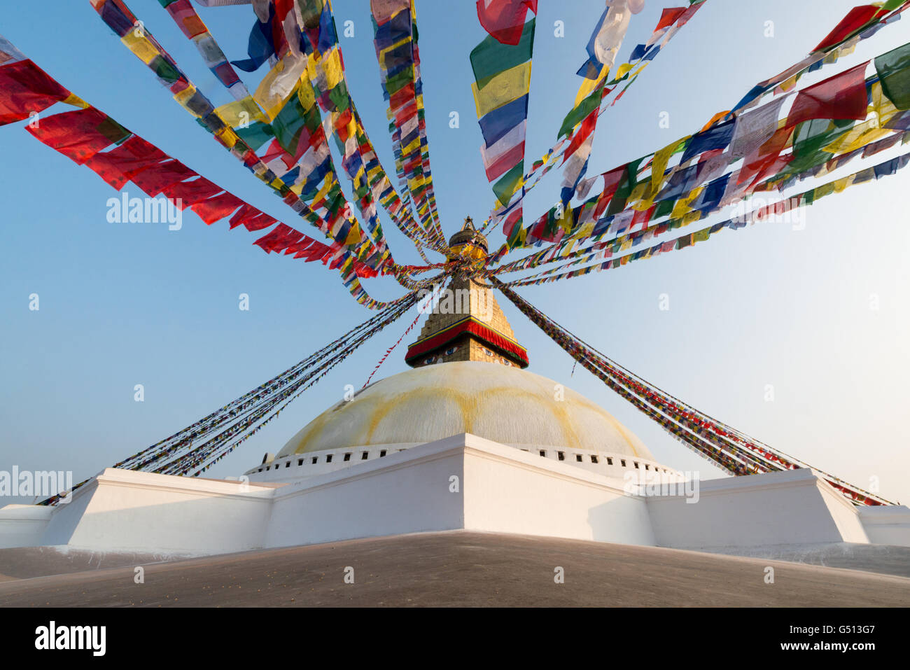 Nepal, Zentralregion, Kathmandu, das wichtigste buddhistische Heiligtum im Kathmandu-Tal, Stupa Bodnath Stockfoto