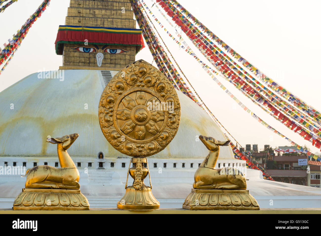 Nepal, Zentralregion, Kathmandu, das wichtigste buddhistische Heiligtum im Kathmandu-Tal, Stupa Bodnath Stockfoto