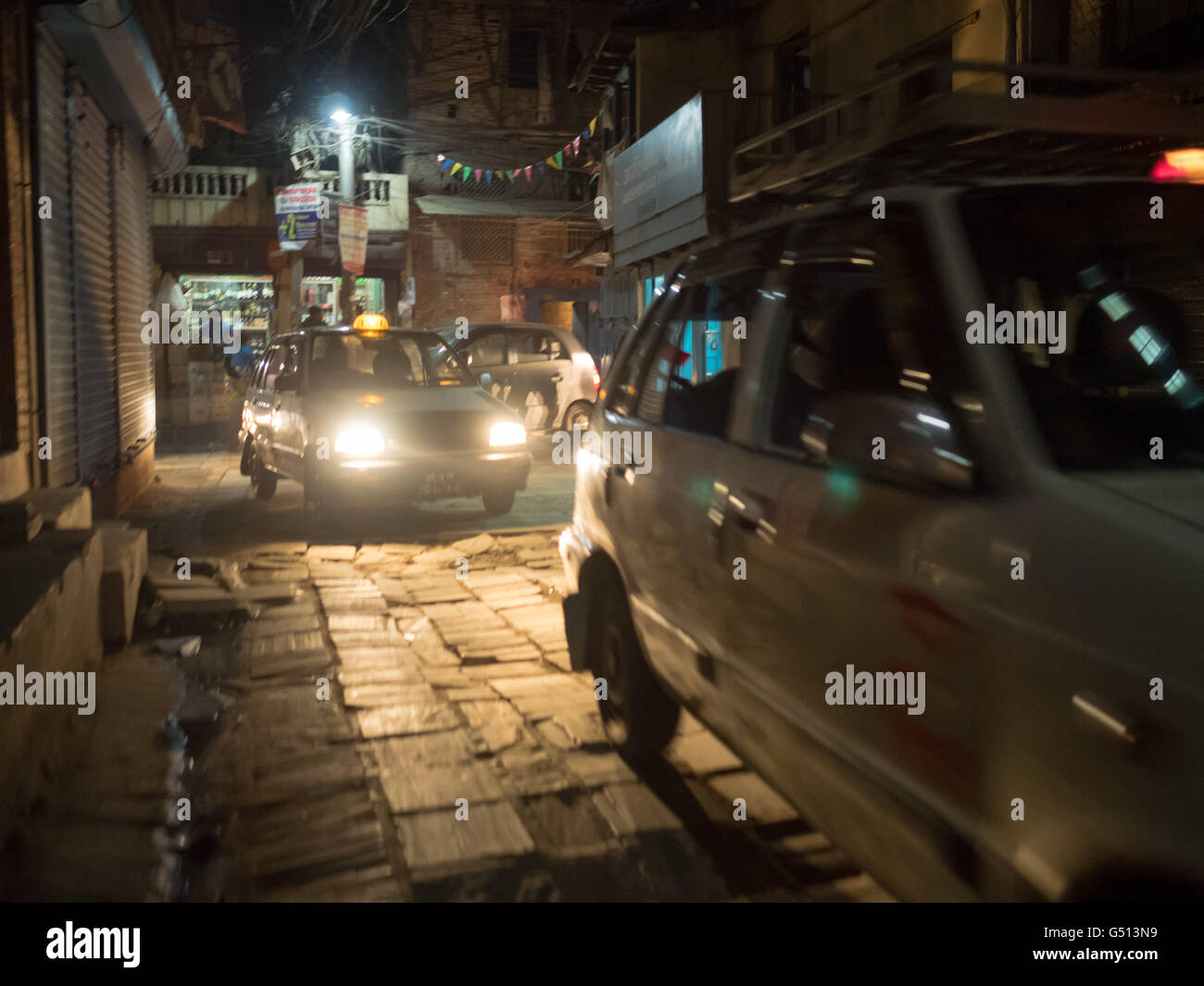 Nepal, Zentralregion, Kathmandu, in der Nacht auf den Straßen von Kathmandu Stockfoto