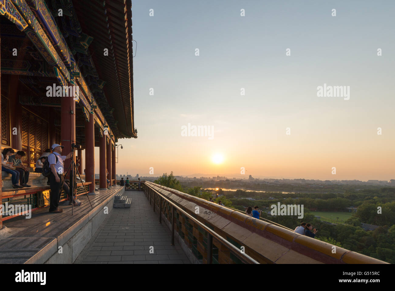 China, Beijing, Beihai-See Blick von der Pagode im Jiang Park Stockfoto