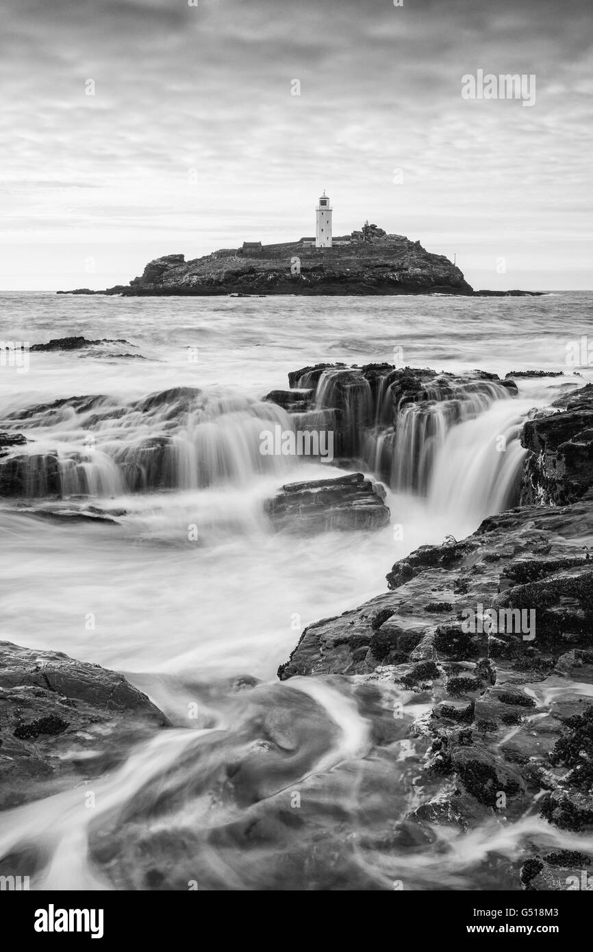 Godrevy Leuchtturm, Hayle, Cornwall, England Stockfoto